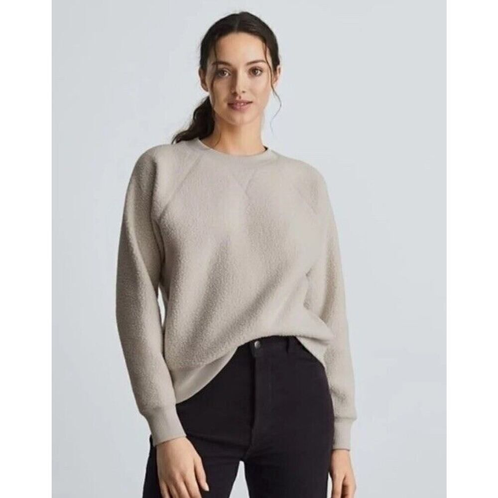 Everlane Renew Long Sleeve Raglan Fleece Sweatshirt Crew Neck Fuzzy Soft Cozy XS
